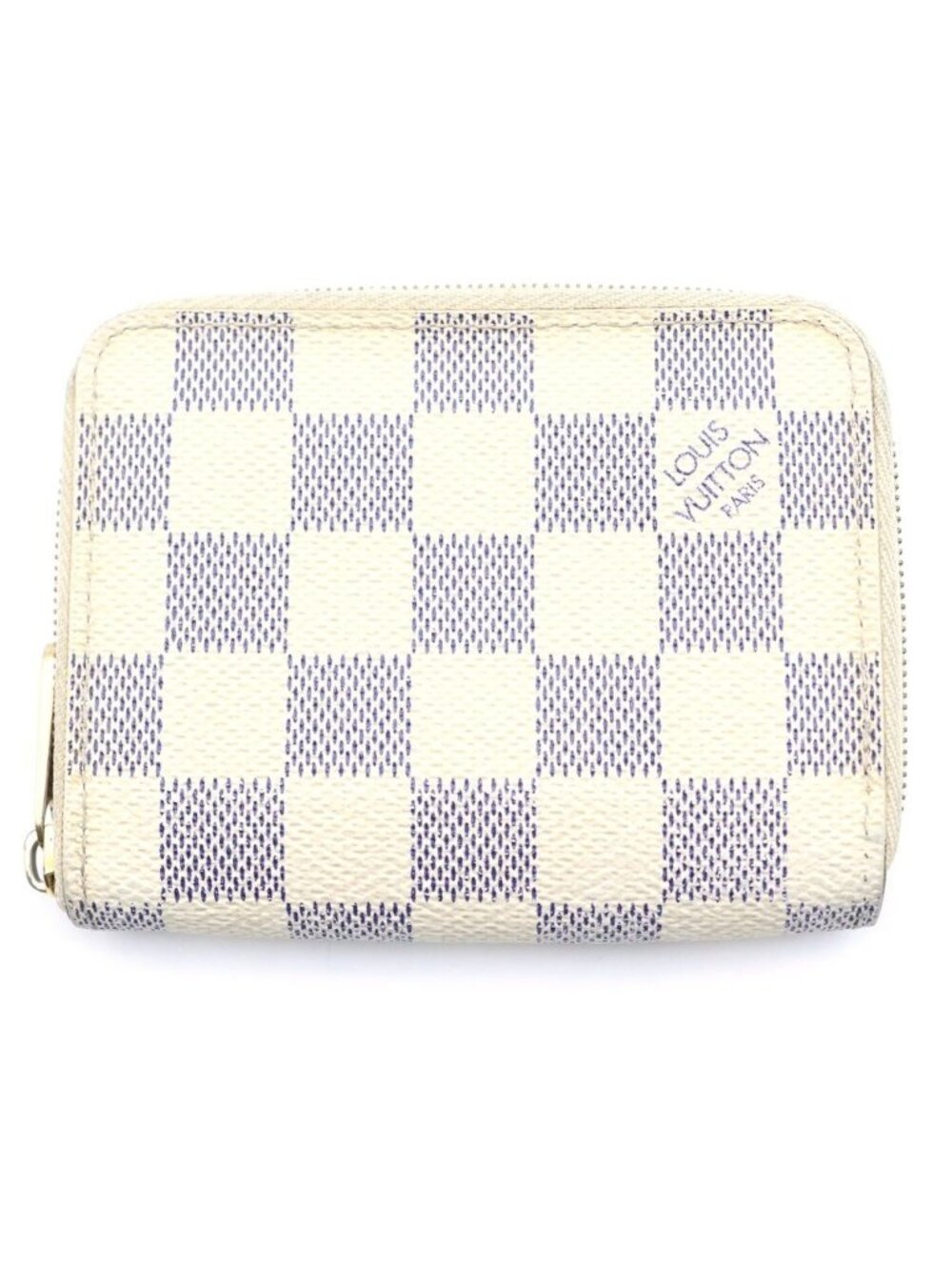 Louis Vuitton Damier Azur Zippy Coin Purse Zip Around Ivory